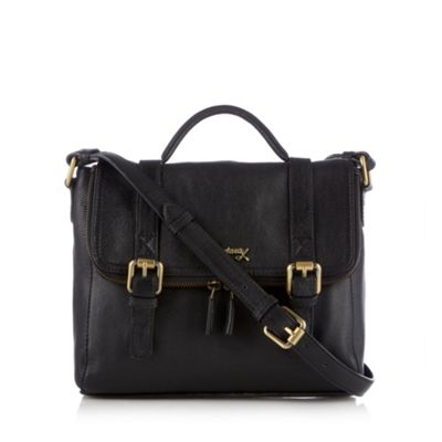 Black fold over satchel bag